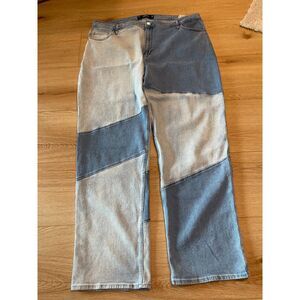 NWT Hollister ultra high rise jeans dad 35W/33L colorblock